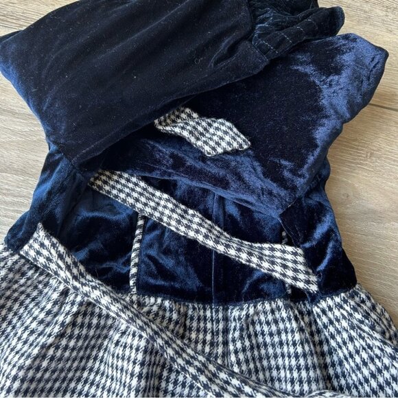 Vintage Boleiloy From Japan Velvet Plaid Ruffles Dress - Picture 13 of 15